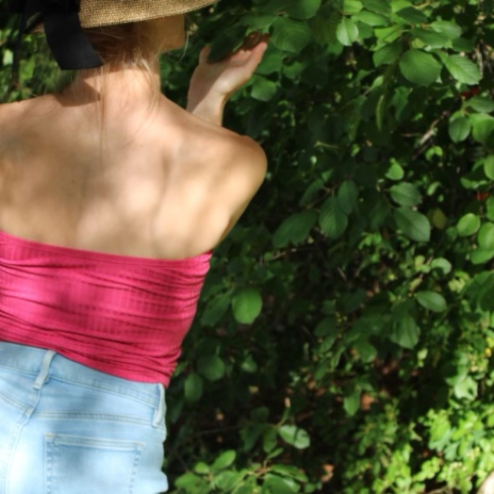 Rib crop top tube top American eagle size medium